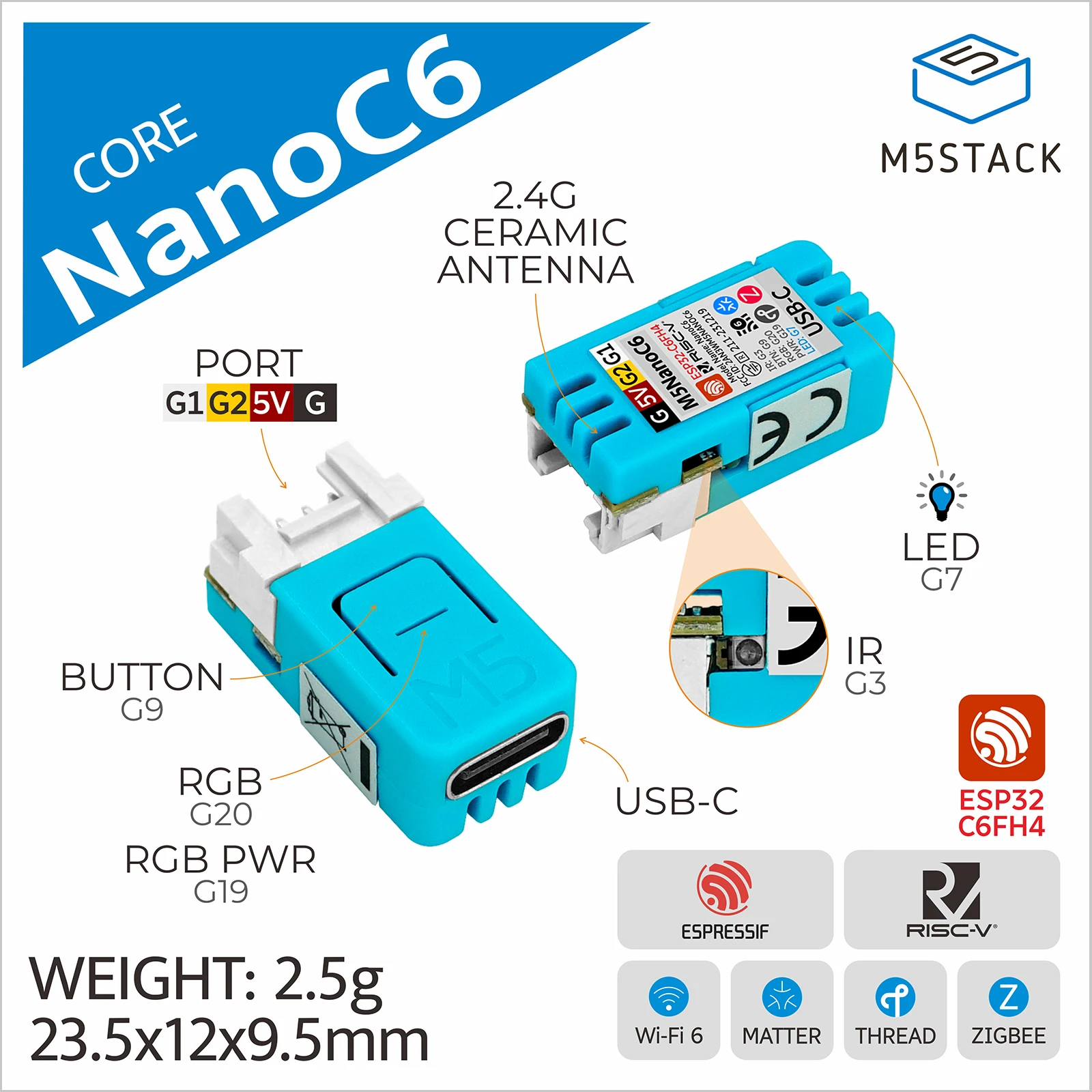 M5Stack NanoC6 – плата разрабо – обзор и цена Esp32 Smart Home Kit